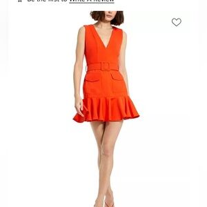 Crepe Sleeveless Belt And Pockets
Detail Mini Dress
Mac Duggal